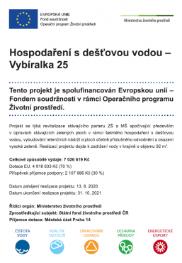 Hospodaření s dešťovou vodou - Vybíralka 25