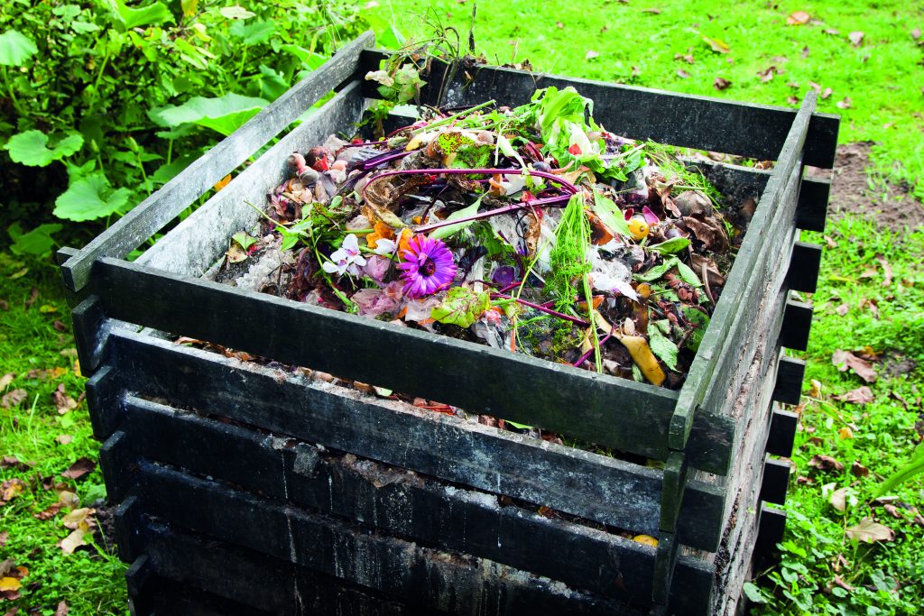 Compost bin in the garden