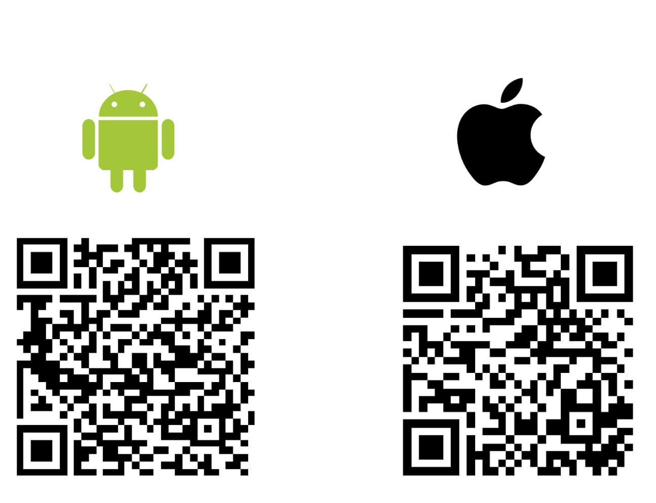 QR kódy pro stažení aplikace Moje 14