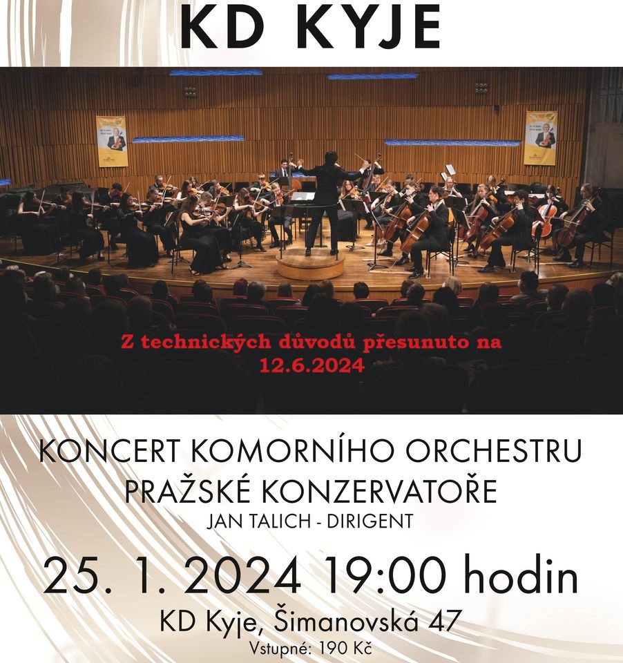 Koncert komorního orchestru Pražské konzervatoře je přesunut