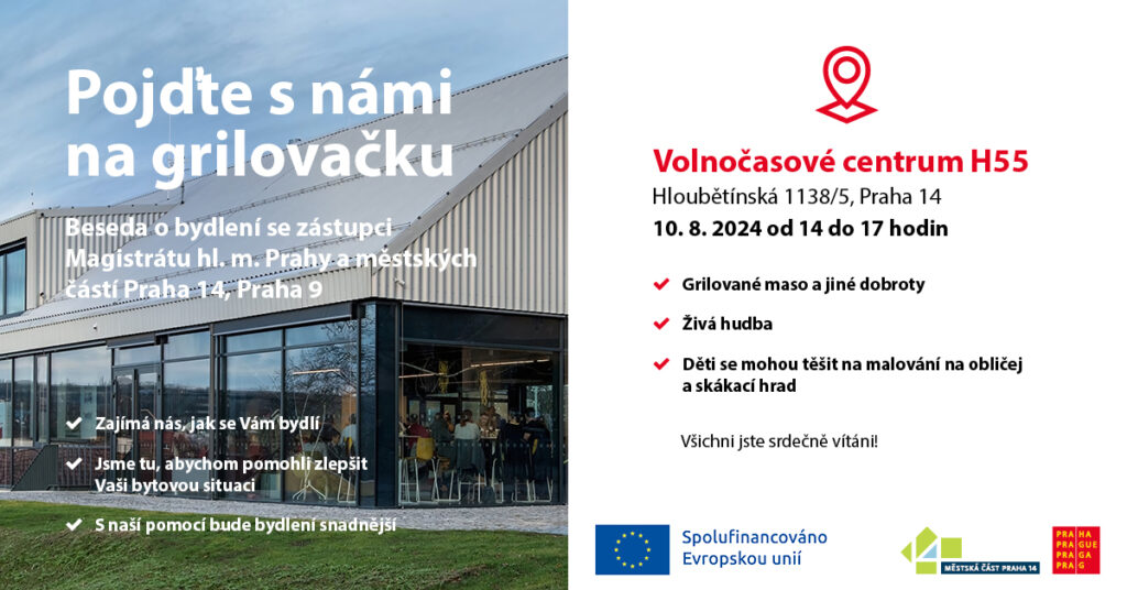 Pojďte s námi na grilovačku. Součástí bude i beseda o bydlení