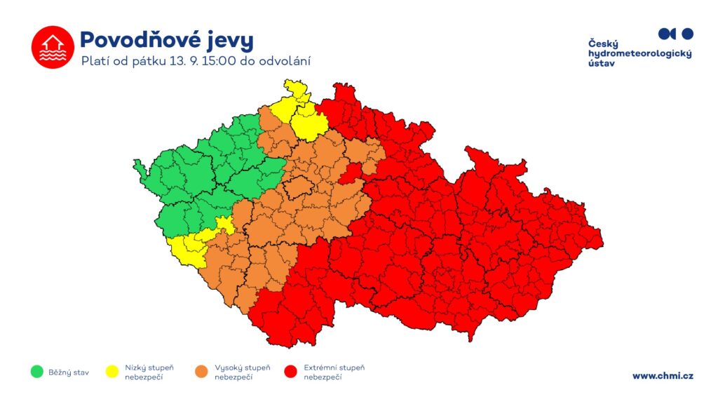 POZOR! Hrozí velmi vydatné deště.
