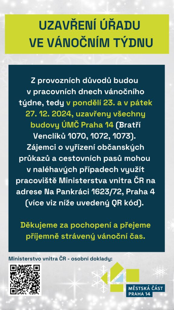 Uzavření úřadu ve vánočním týdnu