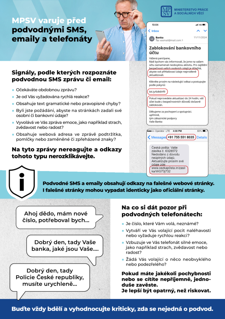 Ministerstvo práce a sociálních věcí varuje před podvodníky