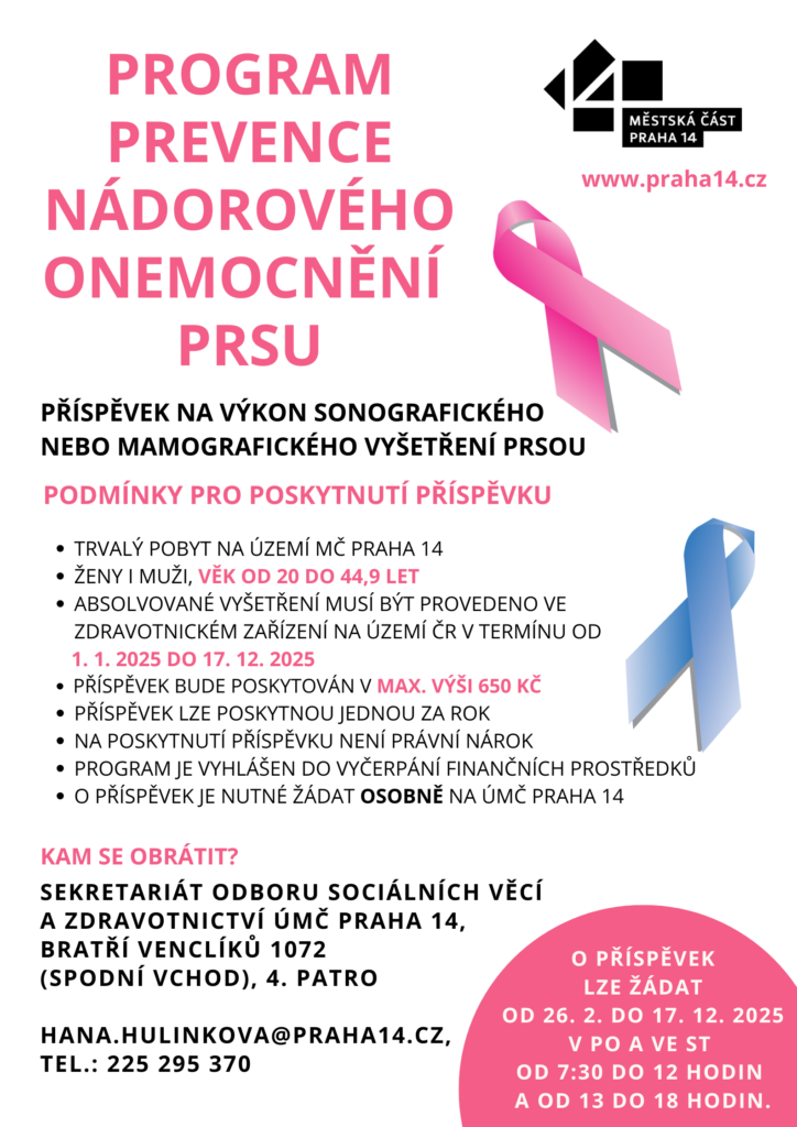 Prevence rakoviny prsu. Žádejte o příspěvek
