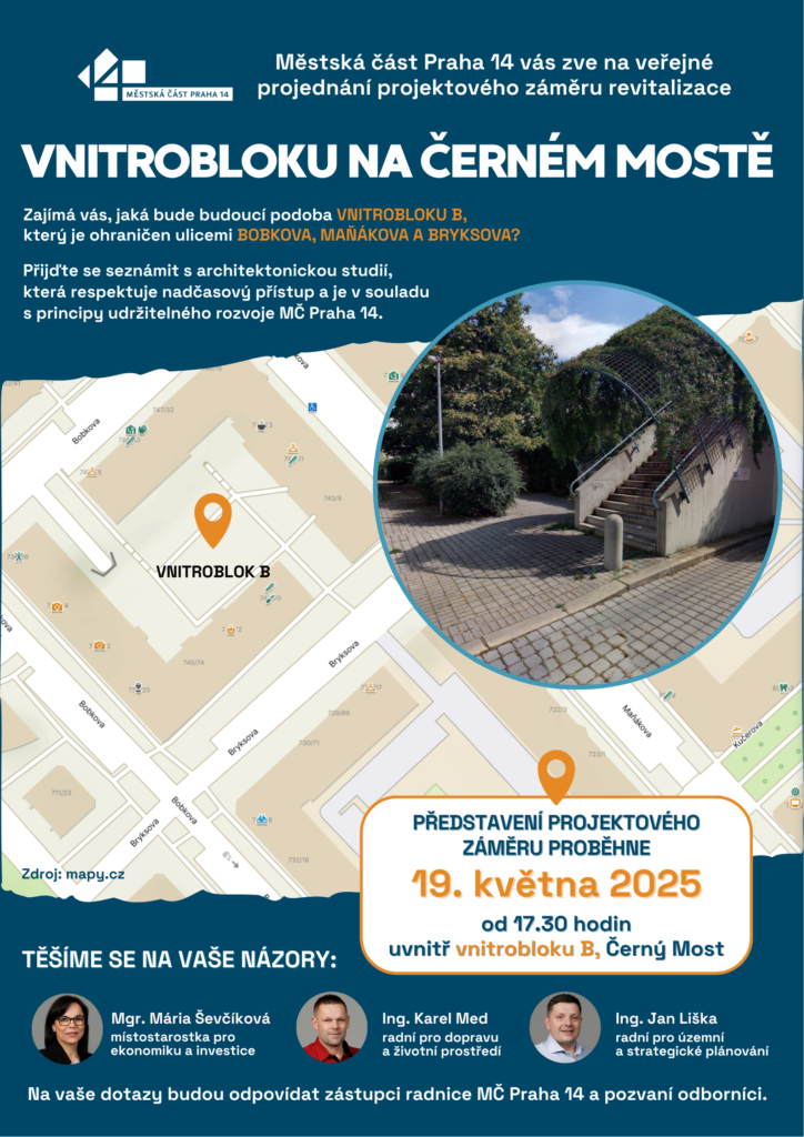 Veřejné projednání záměru revitalizace vnitrobloku na Černém Mostě