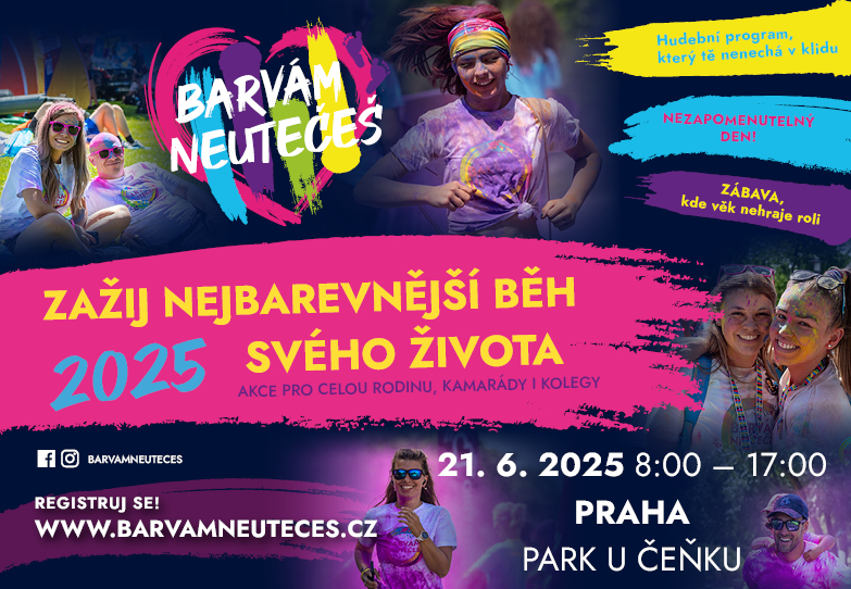 Přijďte si užít akci Barvám Neutečeš v parku U Čeňku