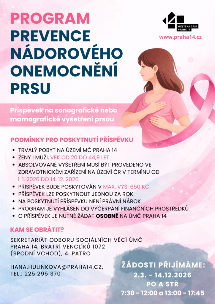 Prevence rakoviny prsu. Žádejte o příspěvek