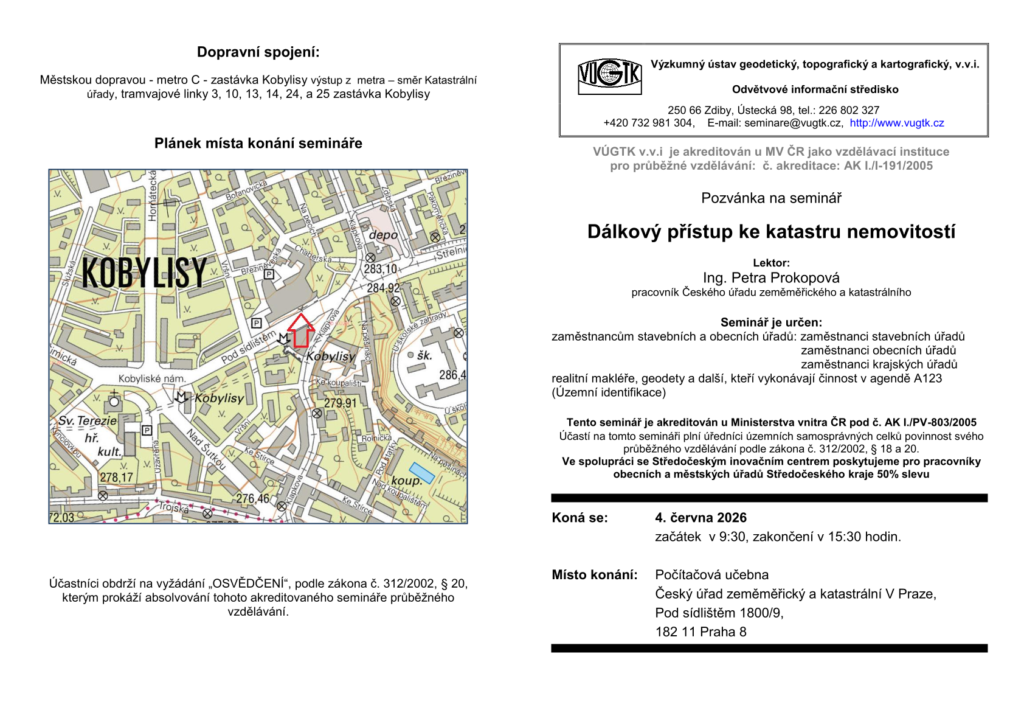 Seminář: Dálkový přístup ke katastru nemovitostí