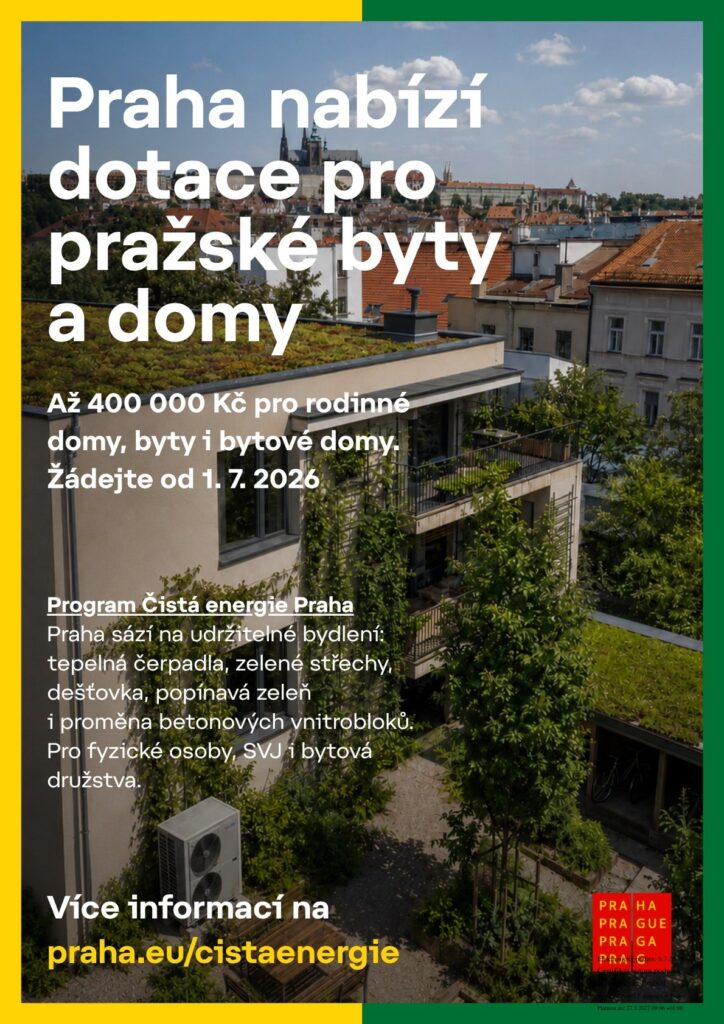 Čistá energie Praha: dotace pro Pražany 50 milionů korun